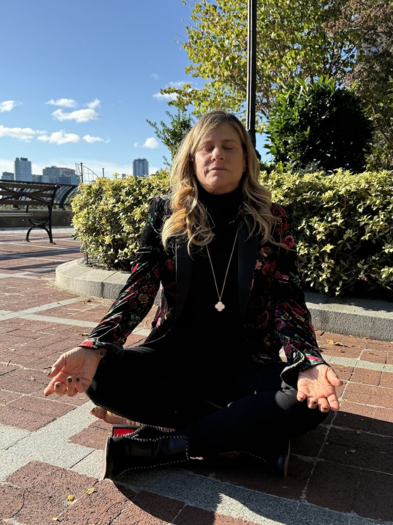 a woman doing mindfulness meditation
