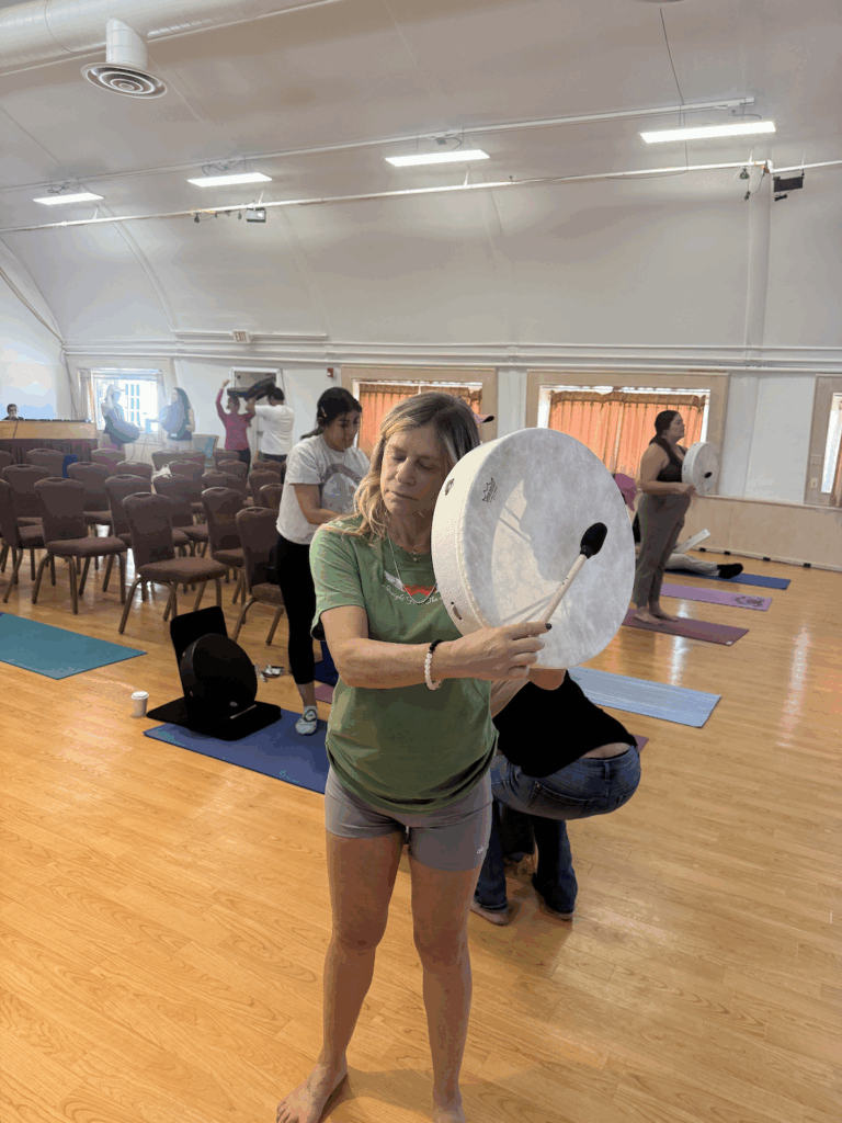 lisa cooper playing native american drum