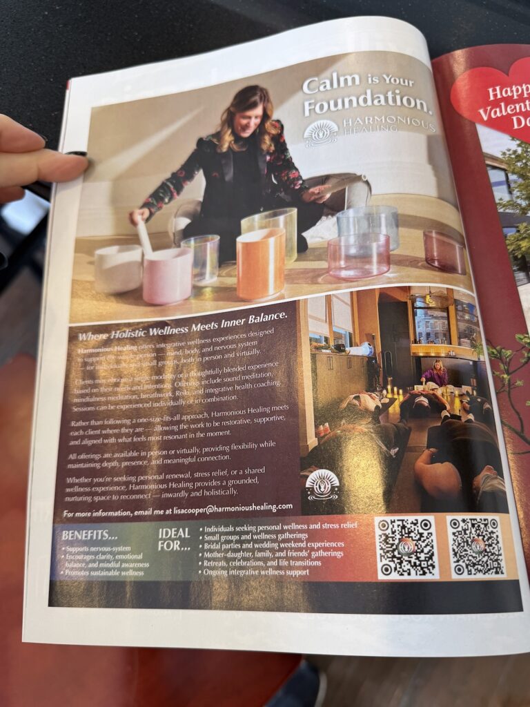Harmonious healing Advertisement in Northforker Magazine