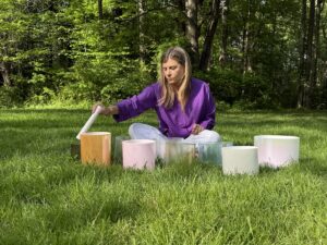 Lisa Cooper Doing a Sound Bath in the Park